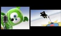 Mashup 2 Gummy Bears (Green Gummy Bear vs Black Gummy Bear)