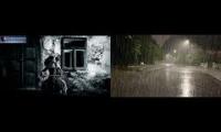Deep cello and rain noise