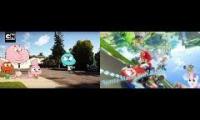 [Request] The Amazing World Of Gumball Invisible Car Chase Scene! Sparta Mario Kart Remix