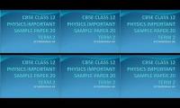 CBSE CLASS 12 PHYSICS IMPORTANT SAMPLE PAPER 20