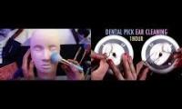 Dental pick ear cleaning and whisper asmr