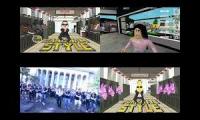 4 gangnam styles in 1 video