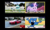 TAWOG VS MLP VS SML VS BFB Sparta Remixes Quadparison 6