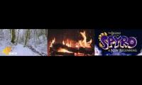 Thumbnail of snow + fireplace + Spyro music = relaxing (Revamped)