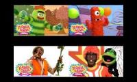 Yo gabba gabba but its each seasons second all playing at once