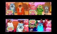 Yo gabba gabba but its each seasons fourth all playing at once