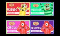 Yo gabba gabba but its each seasons seventh all playing at once