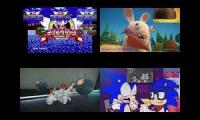 Sonic The Hedgehog vs Rabbids Invasion Sparta Remix Quadparison 2