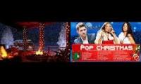 Thumbnail of Live Christmas songs with outdoor fire ambience,  go full screen in 4K