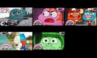 Darwin and Richard and Nicole and Principal brown and Rob is so mad at gumball