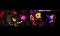 Sponge and Starved vs. Squidward, Tails, Knuckles and Amy