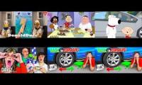 donald and morgan and brian and quagmire hibbierish yelling and screaming