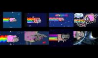 Nyan cat fly bits played same time 8 videos
