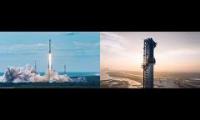 Thumbnail of Falcon launch vs Starship Orbital launch test