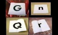 All paper crumbling letter segments played at (G-R)