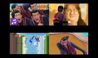 4 versions of we are number one playing all at once