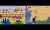 Desert Demolition TAS Comparison Wile E. and Road Runner