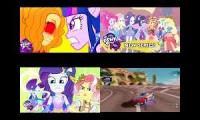 The Mane 7 And Lighting McQueen Vs The Dazzlings Wallflower Blush Vignette Valencia And Professor Z