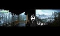 Thumbnail of Skyrim Soundtrack + Rain