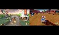 Mario Kart 8 Deluxe And Cars 2 The Video Game Moo Moo Meadows And Timberline Sprint Battle Race