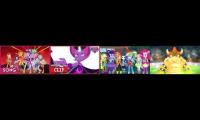 The Dazzlings Midnight Sparkle Gaea Everfree And Bowser’s Defeat