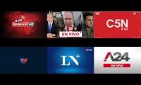 Argentina y varios canales (C5N, TN, CRÓNICA, CANAL 26, LA NACION, A26)