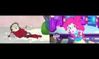 Thumbnail of Regular Show Muscle Man Gets Christmas Pranked And Equestria Girls 5 Lines You Need To Stand In