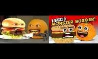 Annoying orange monster burger vs Lego monster burger