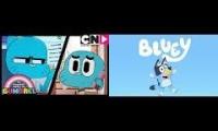 Bluetooth Cat Gumball and Bluey