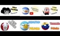 los 6 pelo peluches en forma de countriballs en digital cirus y el original