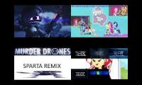 Murder Drones VS MLP: EG Sparta Remix Quadparison 2