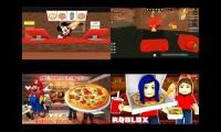 Mario And Mickey Mouse And Lola  And Itsfunneh plays work at pizza place together