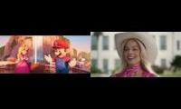the Super Mario Bros Movie and Barbie playing all at once