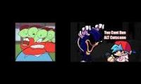 Mr Squidward open the damn door animation vs You Cant Run - ALT Cutscene Comparison