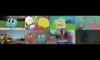 (Remake with Audio) Gumball vs SpongeBob Sparta QuadParison 4 (Comparison #4)