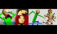 Baldi reacts to youre mine (side by side)