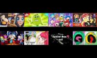8 videos playing at once soggy nuggets colourblocks oddbods and others
