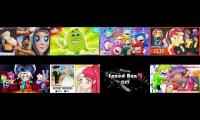 8 videos playing at once soggy nuggets colourblocks oddbods and others