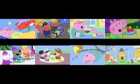 8 different Peppa Pigs episodes at the same time.