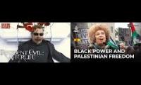 Resident Evil movie fight scene and an Angela Davis speech of Palestine