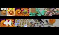 FRUIT FRENZY: ORANGE APPLE AND PEAR REACT TO STUFF FALLING ON PEAR! EIGHT VIDEOS IN ONE!