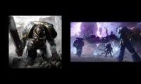Thumbnail of Space Marine sings whist slaying xenos...