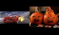 lightning McQueen Blows His Tires And Jibjab Halloween Pumpkins At Once