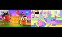Up to faster 11 parison to peppa pig nursery rhymes (ft. Alphablocks & numberblocks)