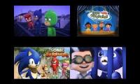 Thumbnail of All 4 tv shows episodes playing at the same time part 4