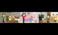 Caillou Characters does Gangnam Style / grounded (3 videos played at the same time)