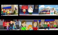 Caillou,stewie,peppa,childshdad,boris  Misbehaves At Chuck E Cheese`s And Gets Grounded!