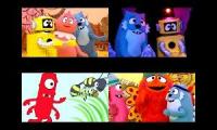 Yo Gabba Gabba but its each seasons thirdteenth episode all playing at once