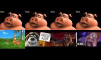 Thumbnail of otis pig freddy pip peck duke female coyote and snotty boy all screaming