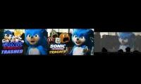 Thumbnail of All Sonic movie 2019 trailer reactions playing at the same time